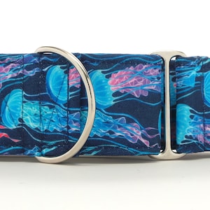 Luminescent Jellyfish CANVAS Dog Collar (Martingale, Buckle, or Tag)