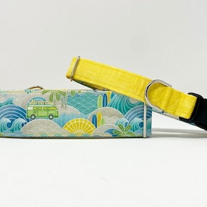 Summer Lovin' - VW VAN CANVAS Dog Collar (Martingale, Buckle or Tag)