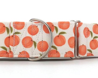 Cute Peaches CANVAS Pet Collar (Martingale, Buckle, or Tag)