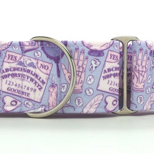 Witch, Please! PASTEL CANVAS Dog Collar (Martingale, Buckle, or Tag)