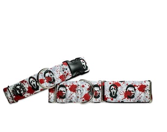 Leading Men - Jason, Michael Myers, Beetlejuice, Scream CANVAS Dog Collar (Martingale, Buckle, or Tag)