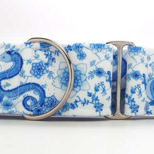Dragon Porcelain CANVAS Dog Collar (Martingale, Buckle, or Tag)