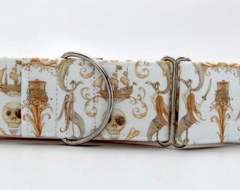 Yo Ho, Yo Ho, A Pirates Life For Me CANVAS Dog Collar (Martingale, Buckle or Tag)