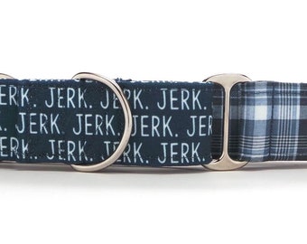 Jerk Plaid CANVAS Dog Collar (Martingale, Buckle or Tag)