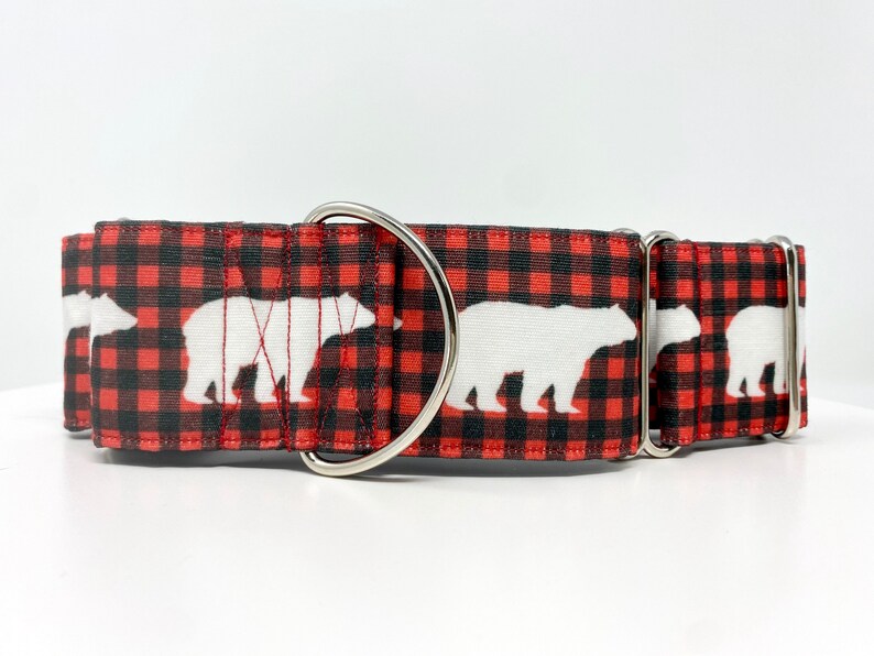 Cozy Plaid Bears CANVAS Dog Collar Martingale Buckle or Etsy
