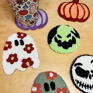 Fall & Halloween Mug Rugs | Tufted Coasters