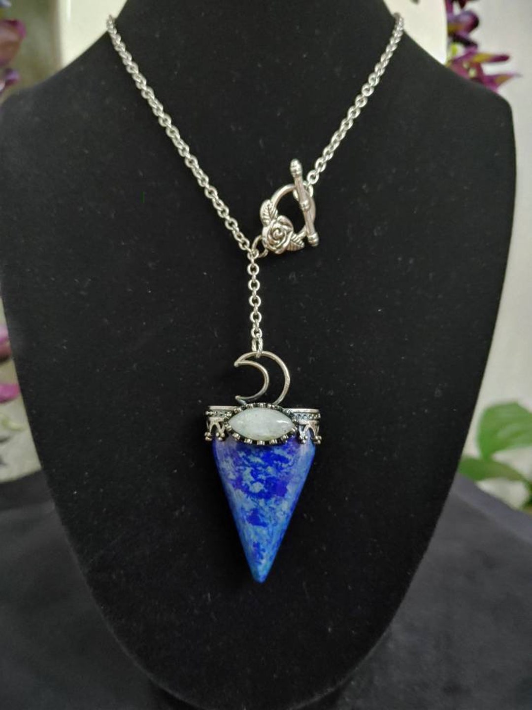 Wearable Pendulums Pendulum Lapis Lazuli Necklace Jewelry Spiritual Jewelry Crystal Pendulum