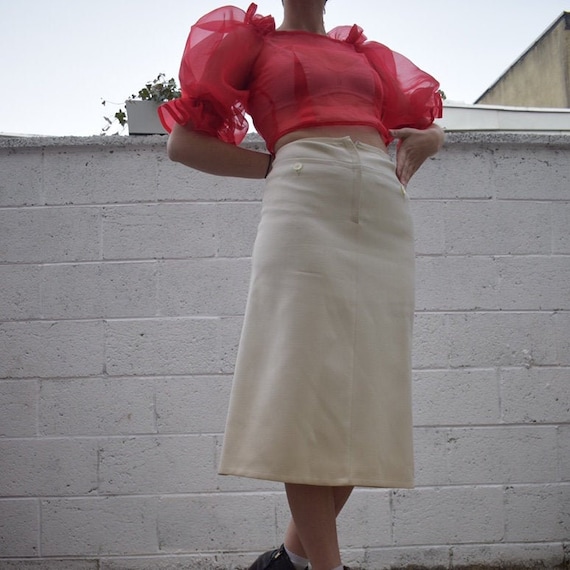 Courreges Stretch Wool Skirt