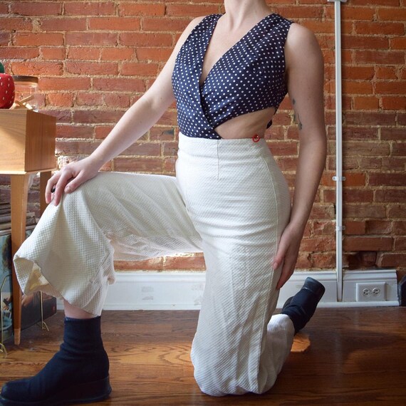 70's Polka Dot Cutout Jumpsuit