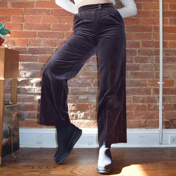 70's Brown Velvet Trousers