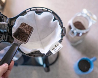 Reusable Coffee Filter: Basket - 2 Pack Organic Linen - Coffee Machine Ready