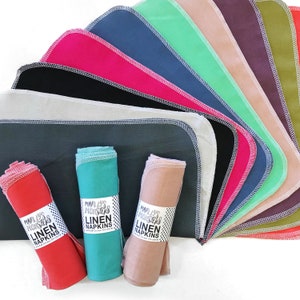Servilletas de lino: paquete de 6 servilletas de mezcla de lino y algodón para una mesa sostenible