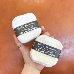 Organic Facial Rounds: White or Natural, 10 or 20 pack. 100% Organic Cotton