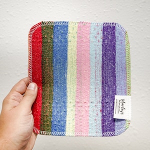 Scrap Felt Dish Cloth Rainbow