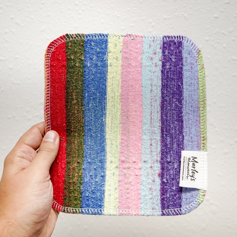 Scrap Felt Dish Cloth Rainbow