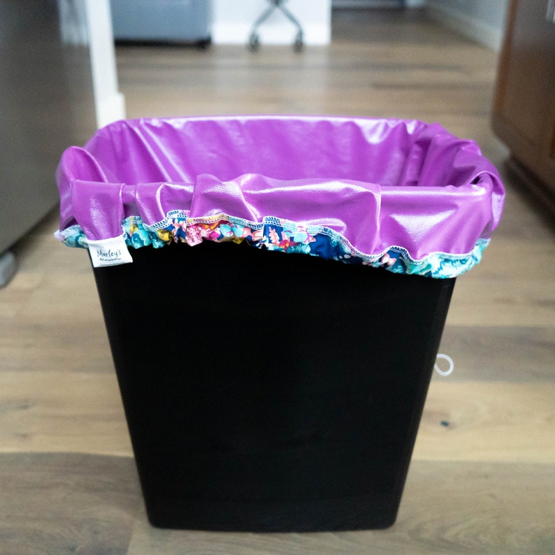 Washable Pail Liner: Small or Large Floral/Orchid