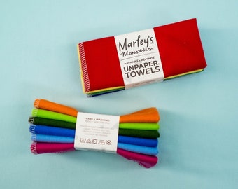UNPAPER®毛巾:6包-纯色和颜色混合