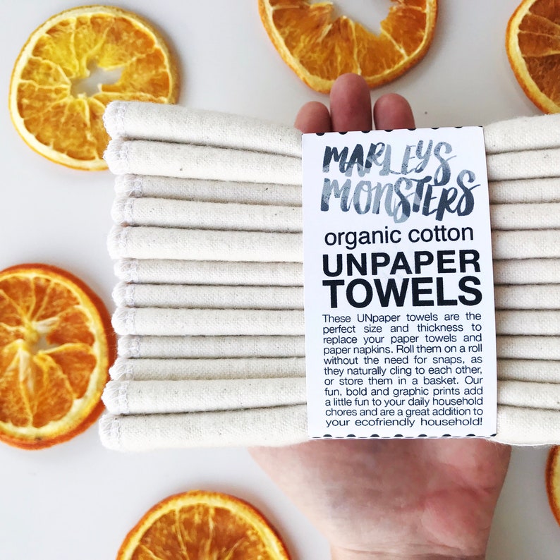 Organic UNpaper® Towels: 6 or 12 pack Refill Natural or White image 1
