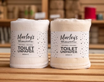 Organiczny papier toaletowy UNpaper®: 24 ściereczki bidetowe – wielokrotnego użytku ściereczki rodzinne – bawełna organiczna