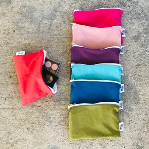 Linen Cosmetic Bag: Small Wet Bag for Makeup or Reusables!