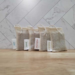 Organic Soap Saver Bags: Set of 4 or Single Soap Saver Bags for Hair, Body, Face