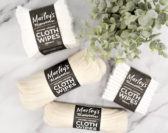 Cloth Wipes: Organic Flannel 12 pack in Natural or White