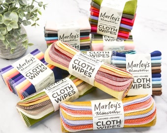 Cloth Wipes: Specialty Color Mixes - Super Soft Cotton Flannel Reusable Wipes - Made in the USA
