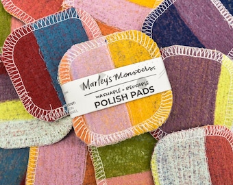 Discos de fieltro reciclados para pulir: Juego de 4 - Arcoíris terroso - Discos removedores de esmalte sin residuos