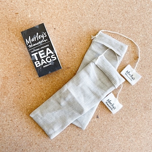 Bolsitas de té solar: lino orgánico - Juego de 2 - ¡También sirven para infusión fría!