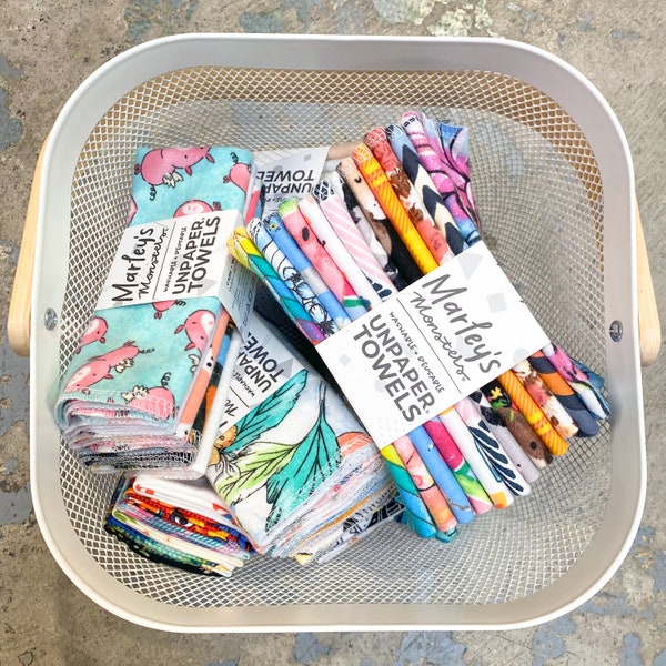 UNpaper® Towels: Reusable Paper Towel Refill Packs - 6 or 12 Count - Prints!