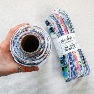 UNpaper® Towels: Surprise Prints - 12 or 24 - Rolled on a Kraft Tube