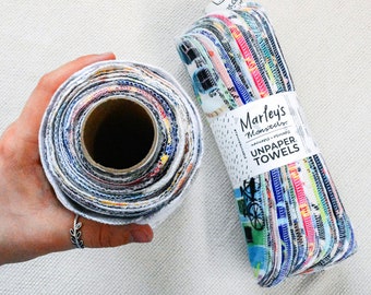 UNpaper® Towels: Surprise Prints - 12 or 24 - Rolled on a Kraft Tube