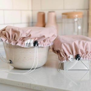 Linen Bowl Covers: Single Sizes (S,M,L) Washable and Adjustable