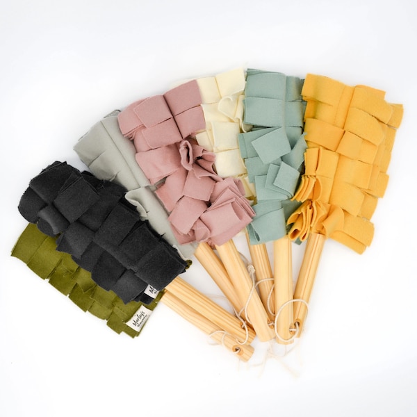 Organic Washable Duster: Organic Cotton Fleece Head with or without Handle