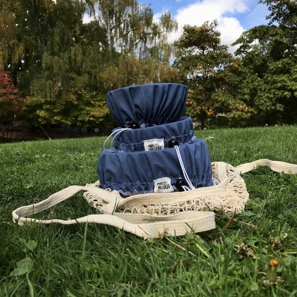 Linen Bowl Cover Bundle: 3 pack (S,M,L) Adjustable and Washable!