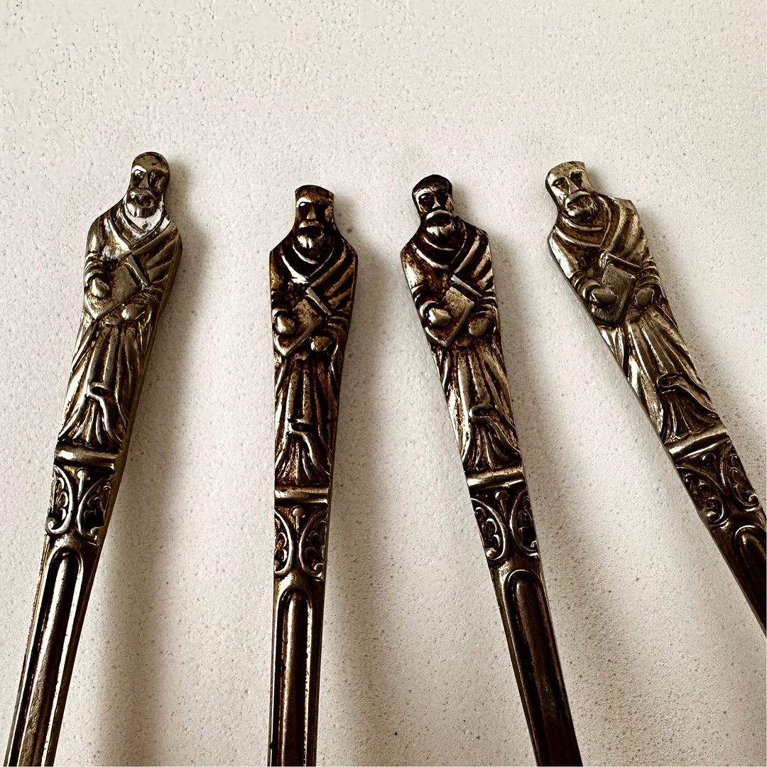 Set of 4 Vintage Apostle Spoons Etsy