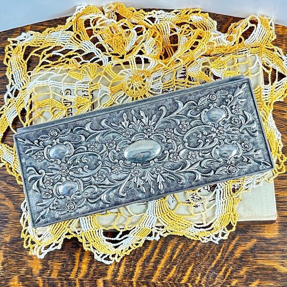 Vintage 1990s Godinger silver toned Jewelry Box, … - image 8