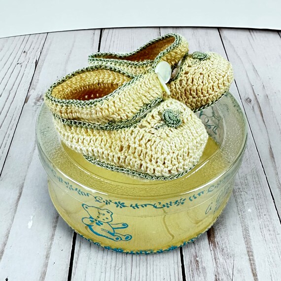 Vintage Crocheted Baby Booties, Mid-Century Kids … - image 5