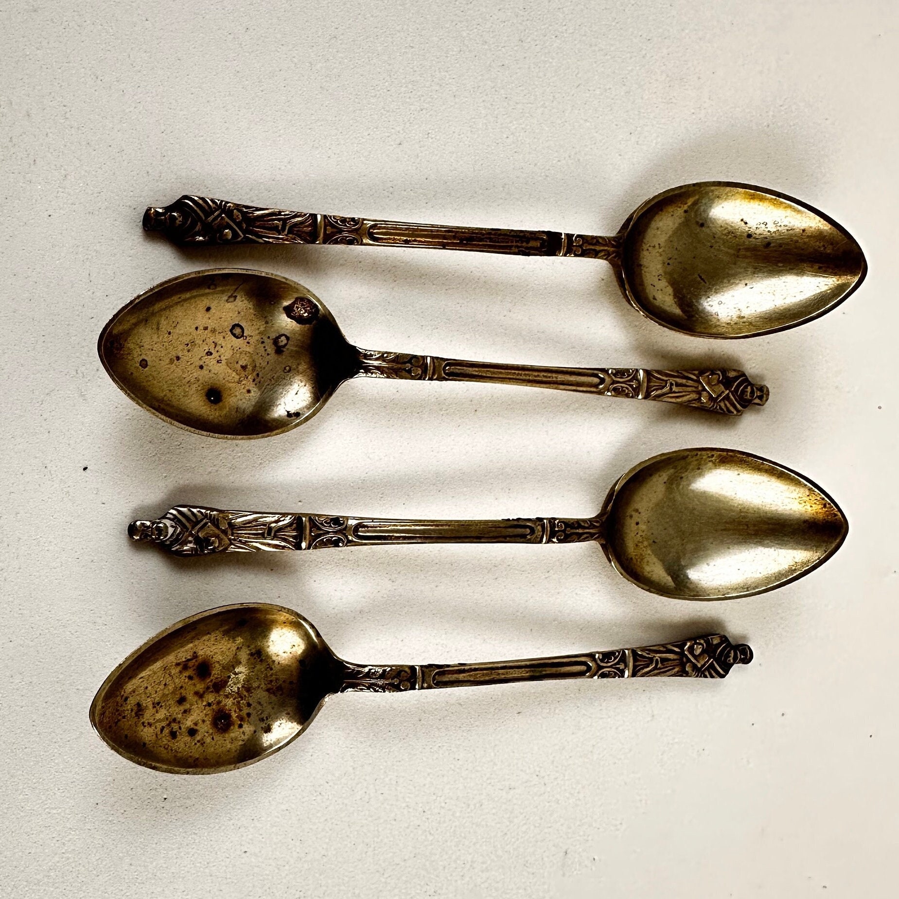 Set of 4 Vintage Apostle Spoons Etsy