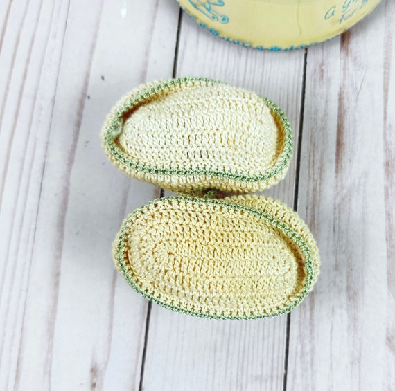 Vintage Crocheted Baby Booties, Mid-Century Kids … - image 6