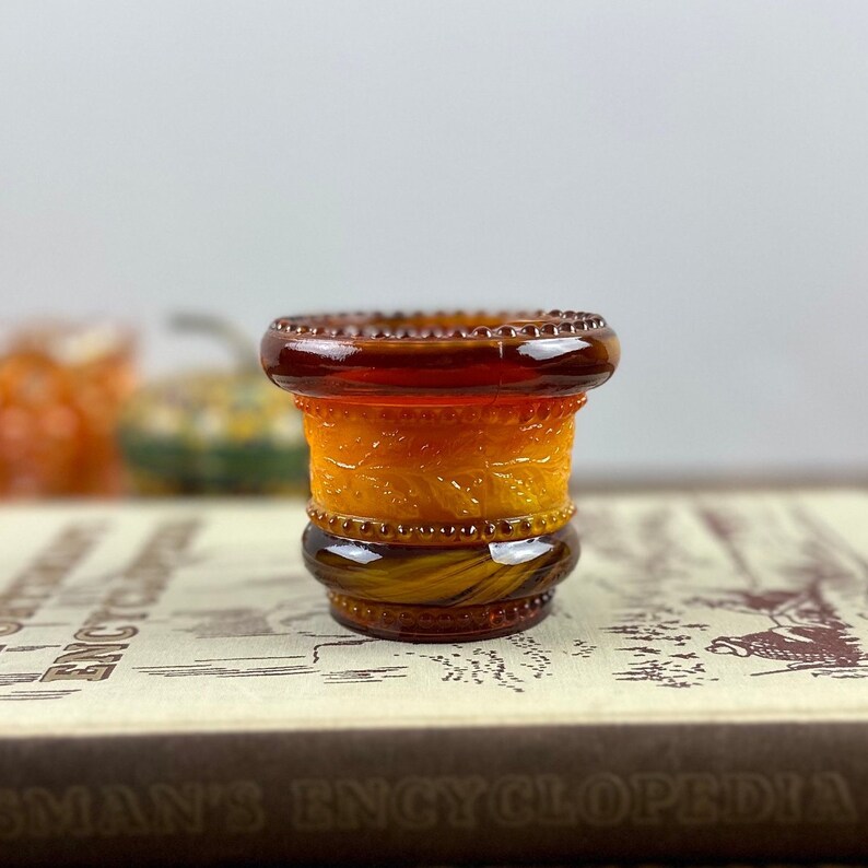 Vintage Slag Glass Toothpick Holder, Carnival Glass, Candle Holder