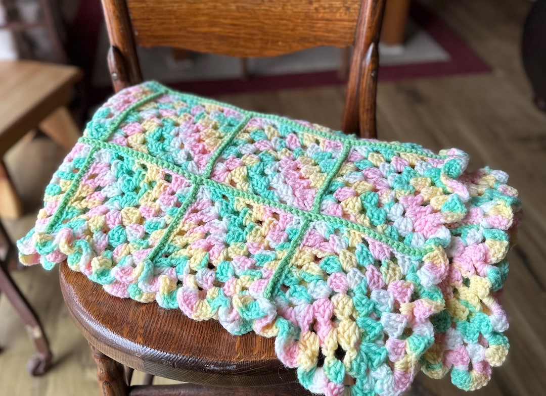Vintage Crocheted Baby Blanket Vintage Baby Blanket Handmade Etsy
