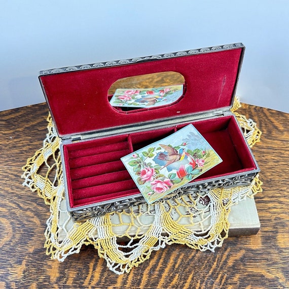 Vintage 1990s Godinger silver toned Jewelry Box, … - image 2