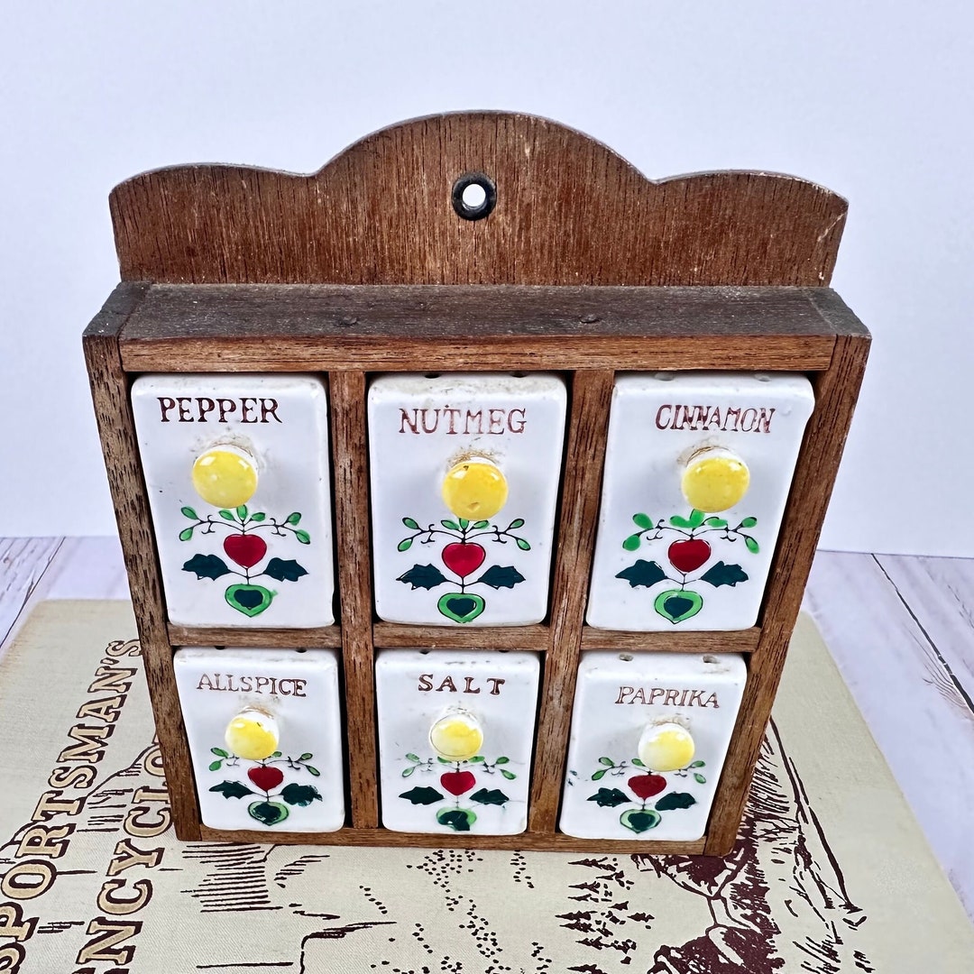 Vintage Spice Shelf Kitschy Kitchen Decor Etsy