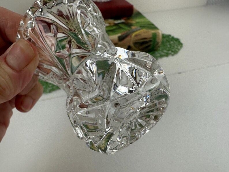Vintage Ring Holder Choice, Crystal Jewelry Dish for Bride, Toothpick Holder/Bud Vase Bild 7