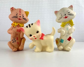 Vintage Children's Rubber Toys, Squeezy Noise Makers, Mid-Century Modern Squeaky Toy