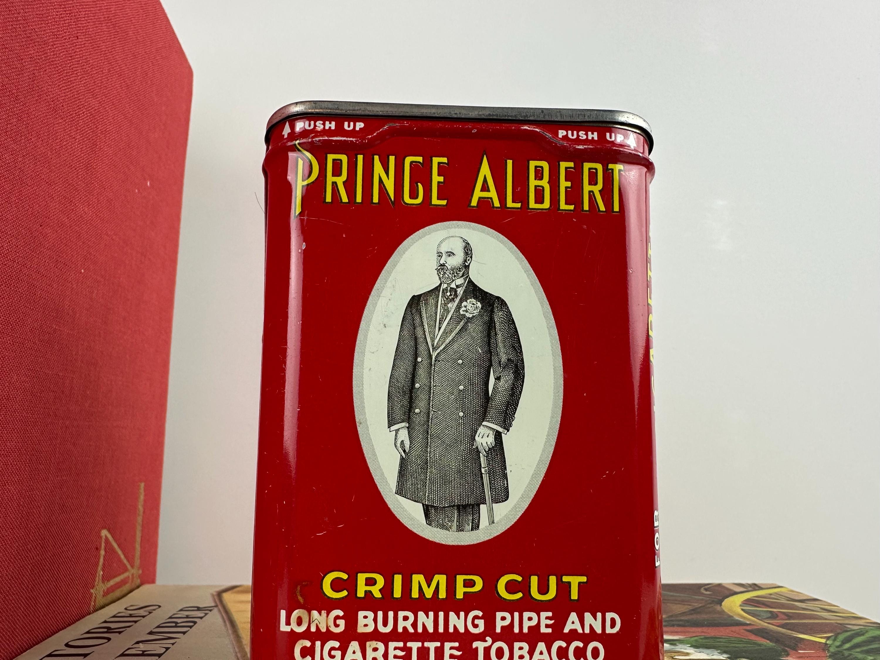 Vintage Prince Albert Crimp Cut Tobacco Tin, Original Pricing 1960's, Gift  for Dad