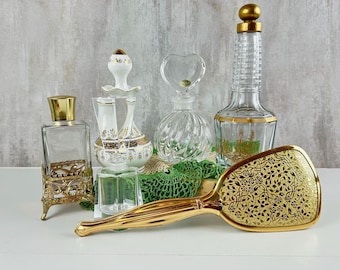 Choice Vintage Glass Perfume Bottles, Vanity Decor and Accessories, Wedding Photo Props