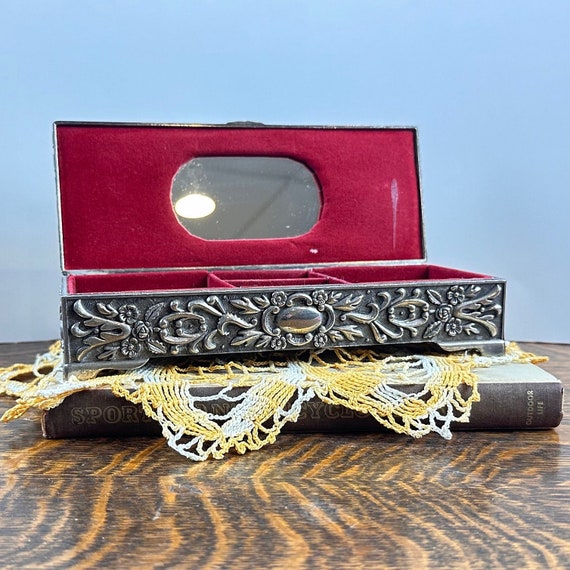 Vintage 1990s Godinger silver toned Jewelry Box, … - image 4