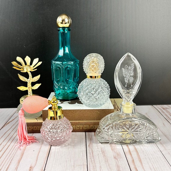 Vintage Perfume Bottle With Atomizer, Pink Perfume Atomizer, Choice of Bottle